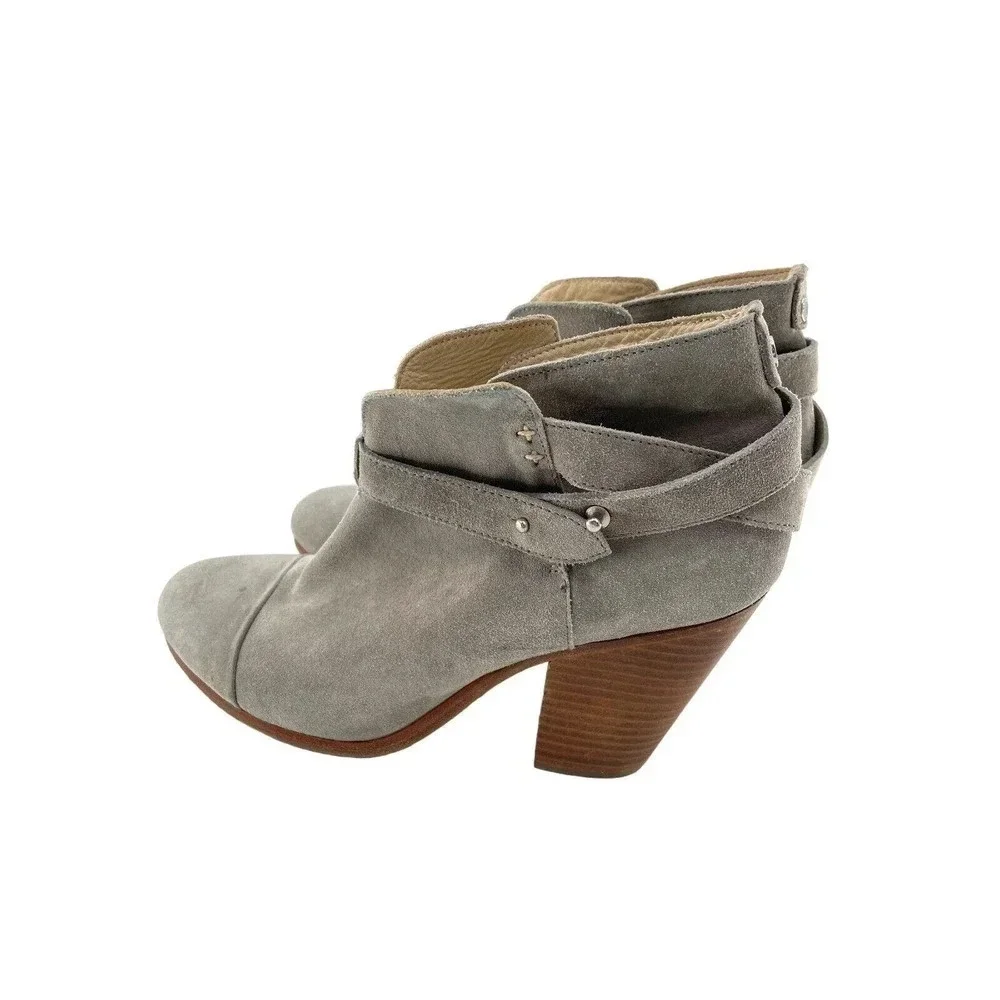Rag & Bone Harrow Boots Women's Size 41 Ankle Suede Leather Granite Gray